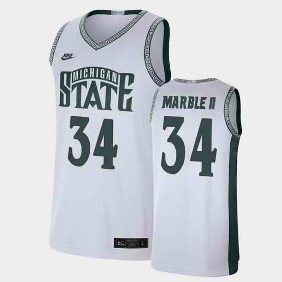 Men Michigan State Spartans Julius Marble Ii Limited White Retro Basketball Jersey